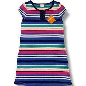 Gymboree Girls Shore To Love Dress Size 6 Blue White Pink Colorblock Pockets New